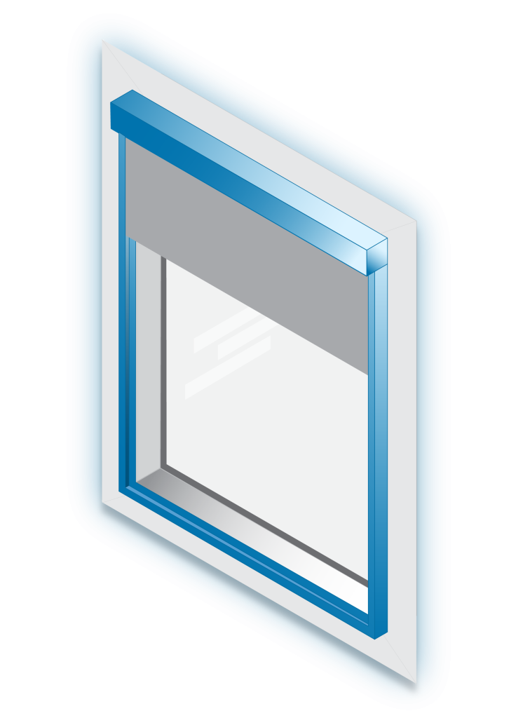 Face fit: Coverlight headbox and side tracks mounted on the architrave around the window